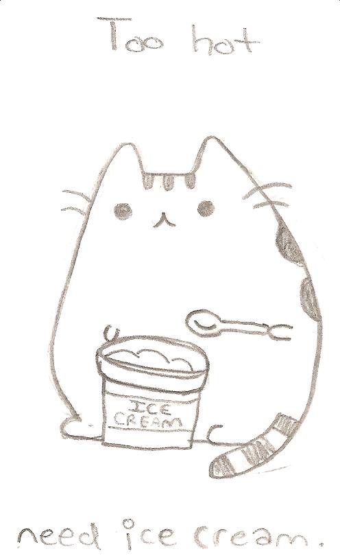 Ice Cream Pusheen The Cat Coloring Pages Coloring Pages
