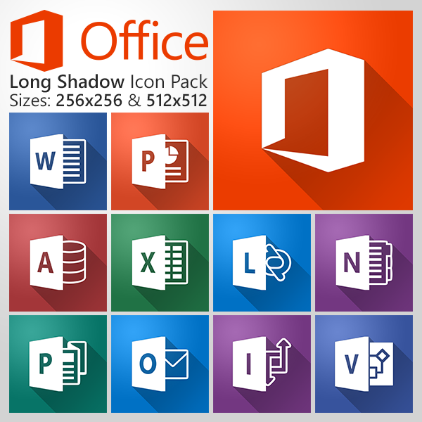 microsoft office 2013 long shadow icon pack by atty12 on deviantart