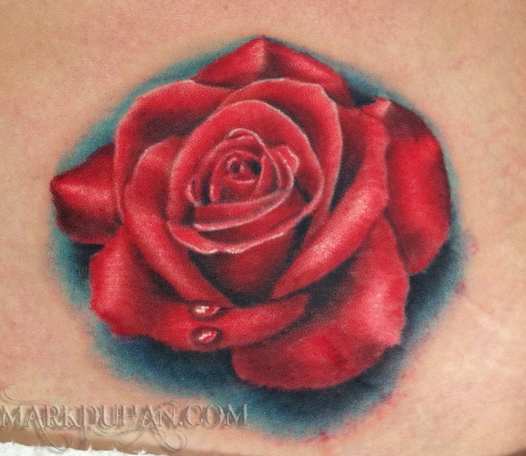 White And Red Rose Tattoo
