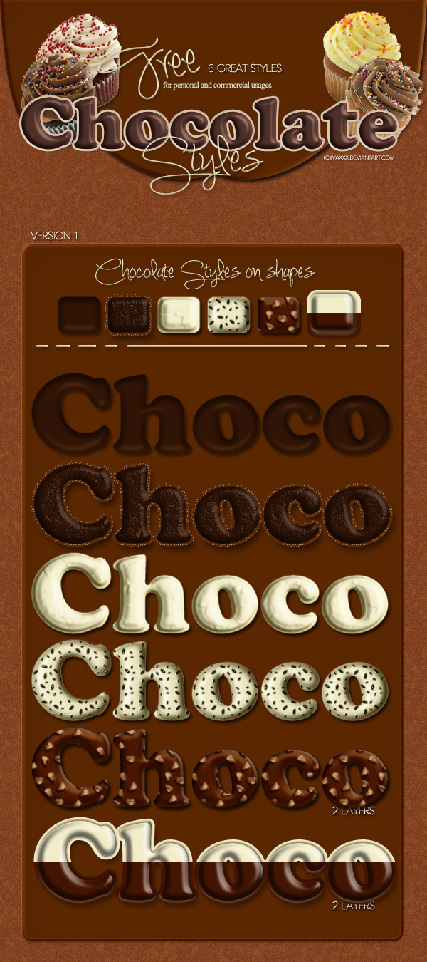 Chocolate Photoshop Styles