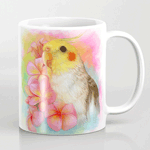 Cockatiel With Frangipani Realistic Painting Mug