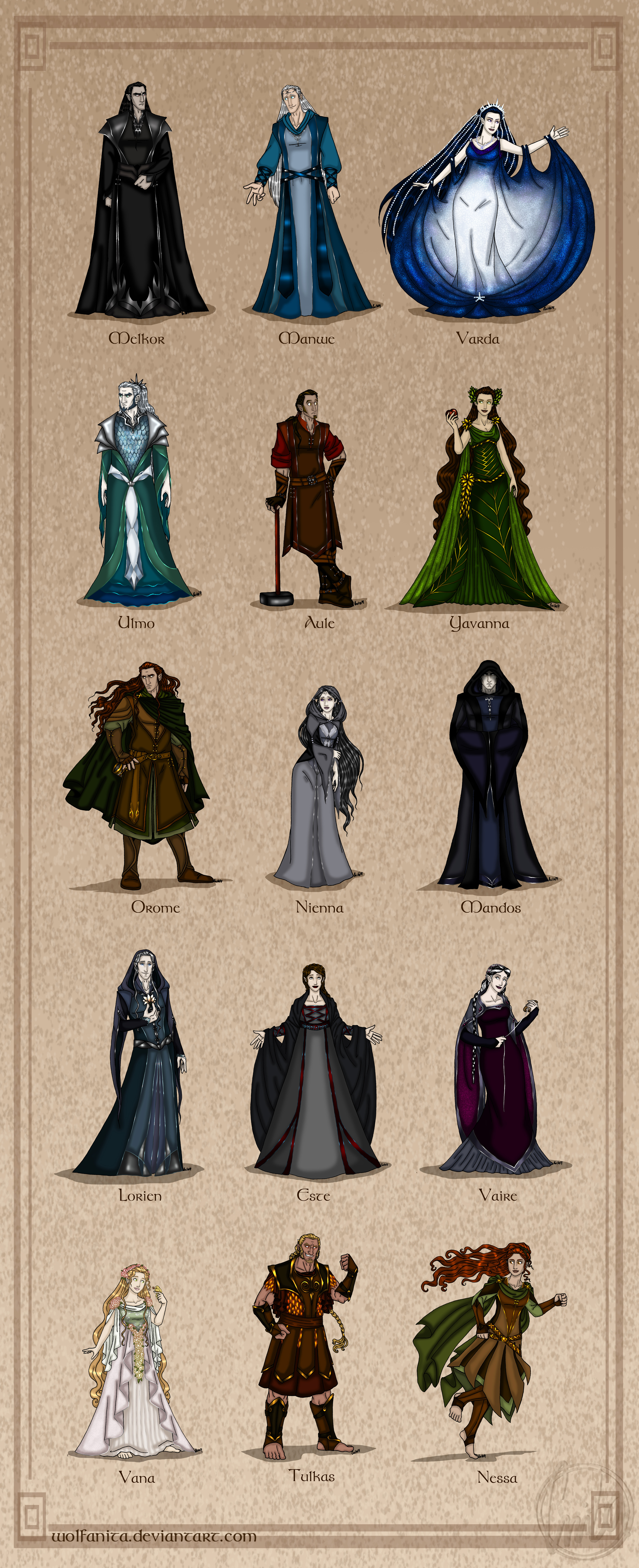The Silmarillion: The Valar (Complete) by wolfanita on ...