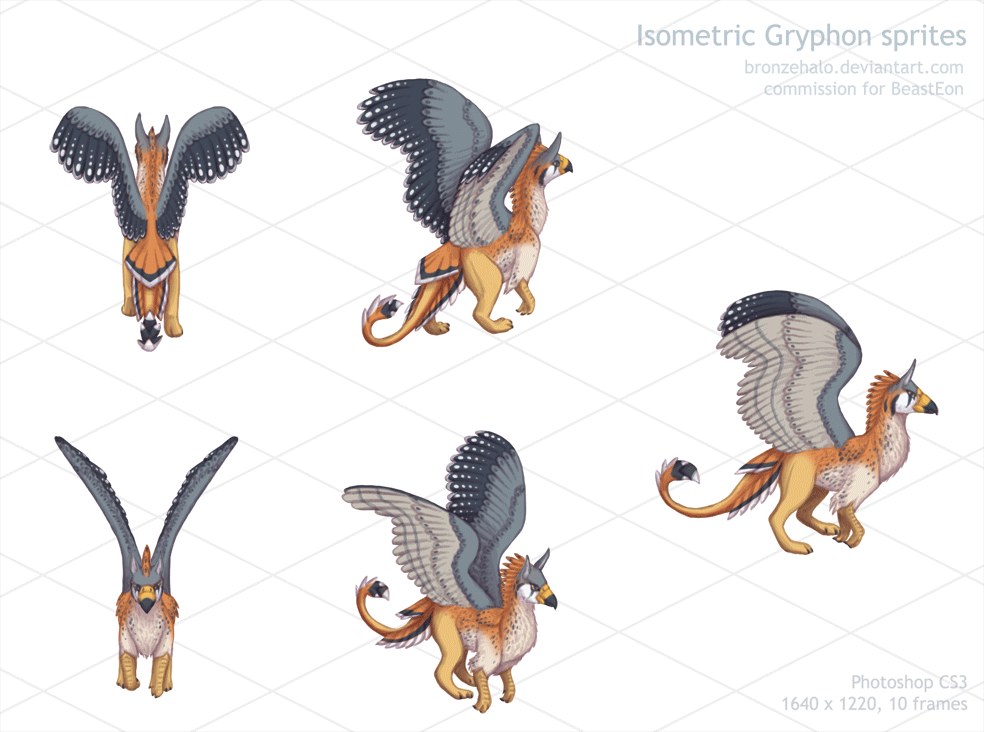 Isometric Gryphon by BronzeHalo