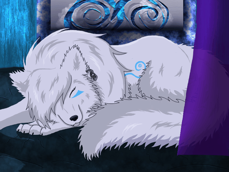 Sleeping wolfqueen by OokamiKuna